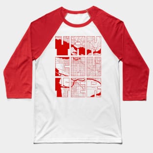 Vancouver, Canada City Map Typography - Oriental Baseball T-Shirt